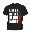 Camiseta Feminina com gola redonda - LIFE IS BETTER UPSIDE DOWN