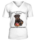 Round neck T-Shirt Unisex - COFFEE AND ROTTWEILER MAKE ME HAPPY, HUMANS MAKE MY HEAD HURT