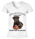 Round neck T-Shirt Unisex - COFFEE AND ROTTWEILER MAKE ME HAPPY, HUMANS MAKE MY HEAD HURT