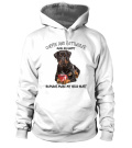 Round neck T-Shirt Unisex - COFFEE AND ROTTWEILER MAKE ME HAPPY, HUMANS MAKE MY HEAD HURT