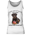 Round neck T-Shirt Unisex - COFFEE AND ROTTWEILER MAKE ME HAPPY, HUMANS MAKE MY HEAD HURT