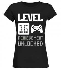 Level 16 Achievement Unlocked Tee Shirt Gifts 16th Birthday