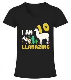 Llama 10th Birthday Llamazing Shirt