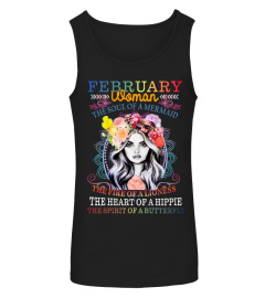 February Woman The Soul Of A Mermaid The Fire Of A Lioness The Heart Of A Hippie The Spirit Of A Butterfly Shirt 