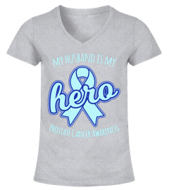 Prostate Cancer Awareness Ribbon Shirts: My Husband My Hero