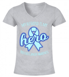 Prostate Cancer Awareness Ribbon Shirts: My Husband My Hero