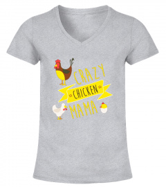 Funny Crazy Chicken Mama Tee Shirt for Women