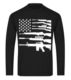 Guns American Flag Military Freedom Shooting Gun TShirt