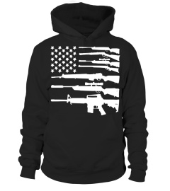 Guns American Flag Military Freedom Shooting Gun TShirt