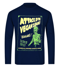 Vegan shirt attack of vegan zombie shirt for vegetarian tee