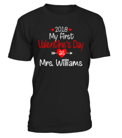 GIFTS FOR NEWLYWEDS FIRST VALENTINES DAY AS MRS CUSTOM SHIRT