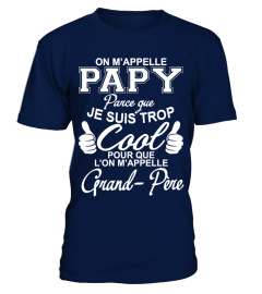 On m’appelle papy parce que je suis trop cool pour que l’on m’appelle Grand-Père T shirt