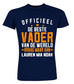 OFFICIEEL DE BESTE VADER VAN DE WERELD GEPERSONALISEERD TSHIRT