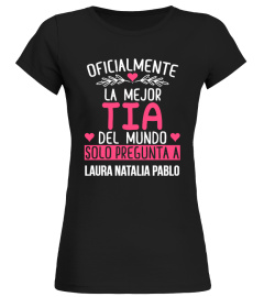 OFICIALMENTE LA MEJOR TIA CAMISETA PERSONALIZADA