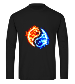 Yin Yang T-Shirt Tai Chi Symbol Water Fire Martial Arts Tee