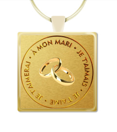 Pendentif Bijou Mari Couple Épouse - À mon Mari - Je t'aimais - Je t'aime - Je t'aimerai 