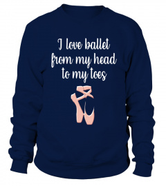 I Love Ballet Shirt Ballerina Pointe Shoes Shirt Girls