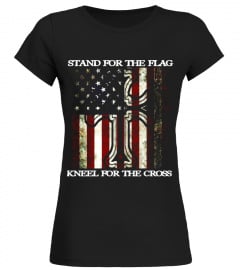 Stand for the Flag Kneel for the Cross Christian T-Shirt
