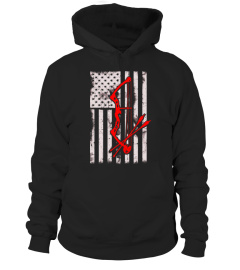 Crossbow Bow Arrow American Flag USA Hunting Fishing T Shirt