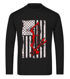Crossbow Bow Arrow American Flag USA Hunting Fishing T Shirt