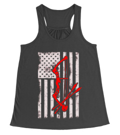 Crossbow Bow Arrow American Flag USA Hunting Fishing T Shirt