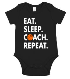 Basketball Coach T Shirt Eat Sleep Coach Repeat