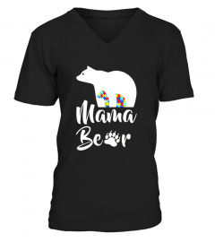 Autism Awareness Mama Bear Mom T-Shirt0