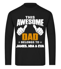 EN - AWESOME DAD CUSTOM NAME SHIRT