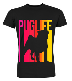 Pug Silhouette T-Shirt Funny Dog &amp; Pug Gift Women Men Kids