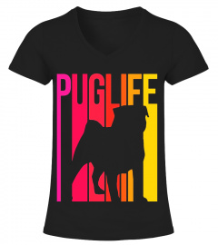 Pug Silhouette T-Shirt Funny Dog &amp; Pug Gift Women Men Kids