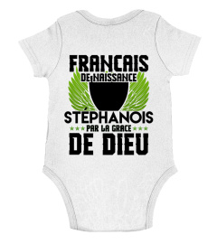 TSHIRT SUPPORTER FOOT FOOTBALL ASSE SAINT ETIENNE - FRANÇAIS DE NAISSANCE STÉPHANOIS PAR LA GRACE DE DIEU