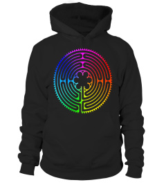 Labyrinth T-shirt - Rainbow Chartres Labyrinth Maze Yoga Tee