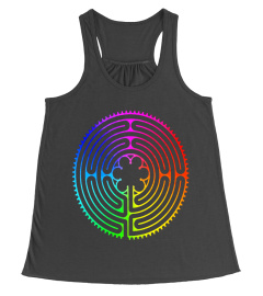 Labyrinth T-shirt - Rainbow Chartres Labyrinth Maze Yoga Tee