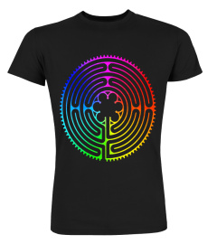 Labyrinth T-shirt - Rainbow Chartres Labyrinth Maze Yoga Tee