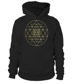 Sri Yantra Sacred Geometry T-Shirt -Gold Tone Yoga Tee Gift