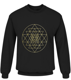 Sri Yantra Sacred Geometry T-Shirt -Gold Tone Yoga Tee Gift
