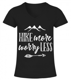 Womens Hike More Worry Less Hiking Camping Graphic Tees Men Women