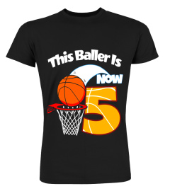 Kids Boys 5th Birthday Basketball T Shirt | 5 Year Old Bday Shirt