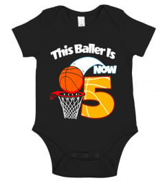 Kids Boys 5th Birthday Basketball T Shirt | 5 Year Old Bday Shirt