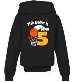 Kids Boys 5th Birthday Basketball T Shirt | 5 Year Old Bday Shirt