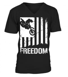 Motocross t-shirt MX bike freedom with American flag