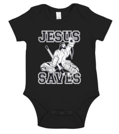 Funny Hockey Shirt - Jesus Saves Shirt - Goalie Shirt