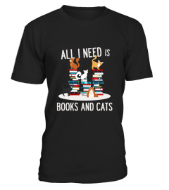 FUNNY BOOKS AND CATS T-SHIRT Book Lovers Cat Gift