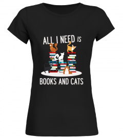 FUNNY BOOKS AND CATS T-SHIRT Book Lovers Cat Gift