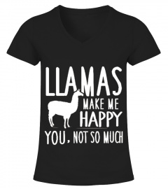 Men S Llamas Make Me Happy You Not So Much Llamas T-shirt Large Asphalt