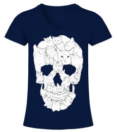 Sketchy Cat Skull T Shirt | Cat Lover Gift Shirts