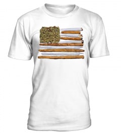 Weed/blunts and joints American flag tee