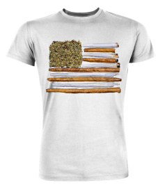 Weed/blunts and joints American flag tee