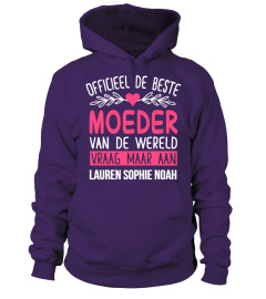 OFFICIEEL DE BESTE MOEDER GEPERSONALISEERDE T-SHIRT