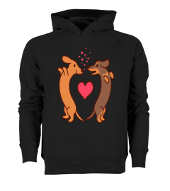 CUTE CARTOON DACHSHUNDS IN LOVE FOR WHO 